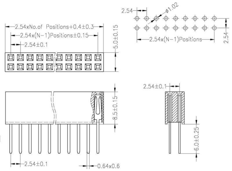 2x20 Pin Female Header Extender – ameriDroid